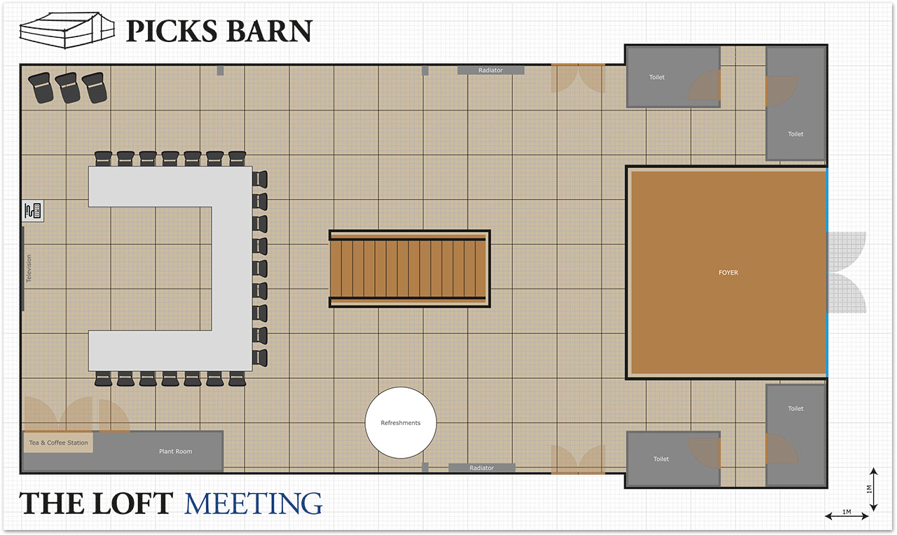 Picks Barn Loft Meeting Layout Image