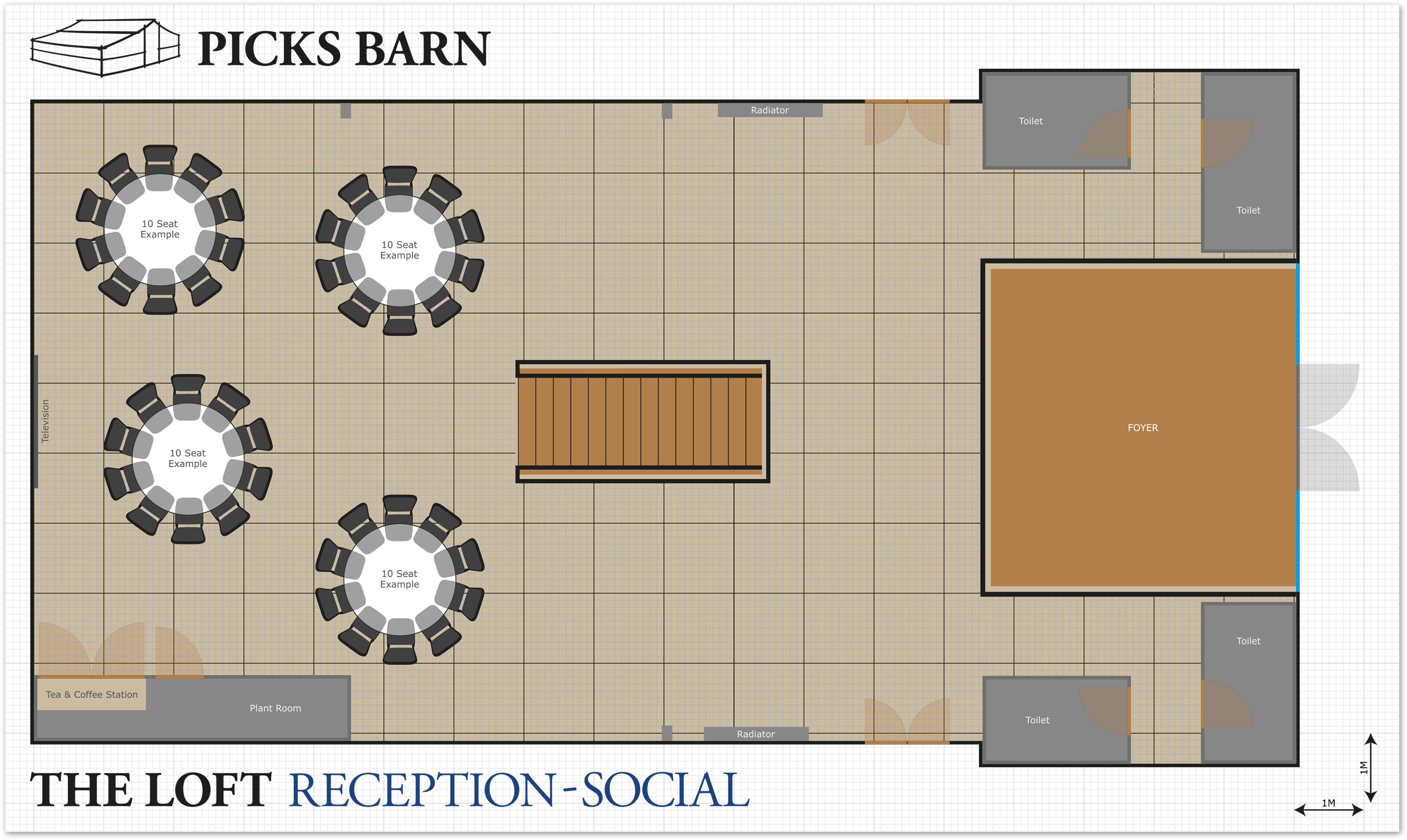 Picks Barn Loft Reception Social Layout Image