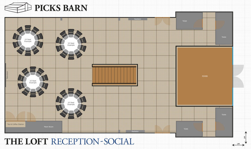 Picks Barn Loft Reception Social Layout Image