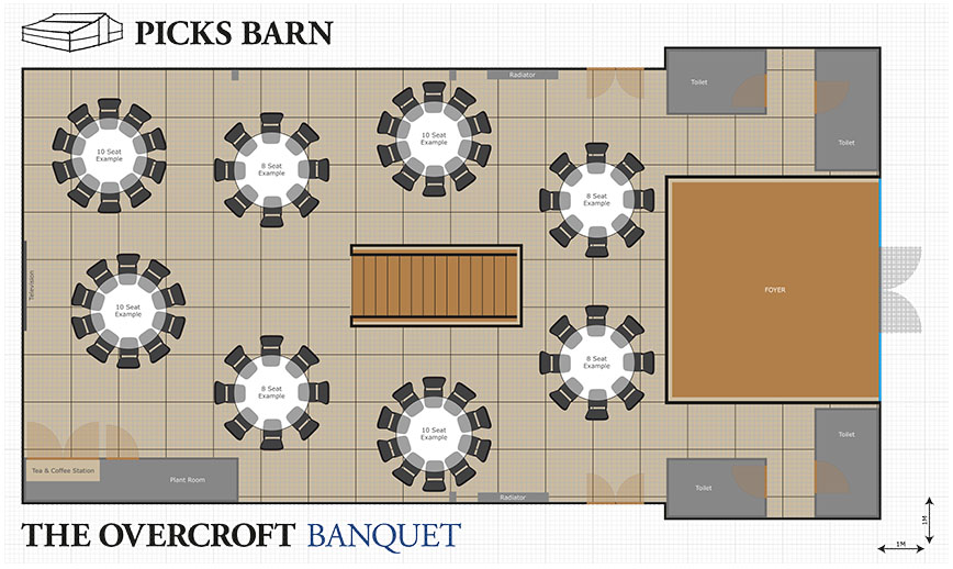 Picks Barn Overcroft Banquet Layout Image