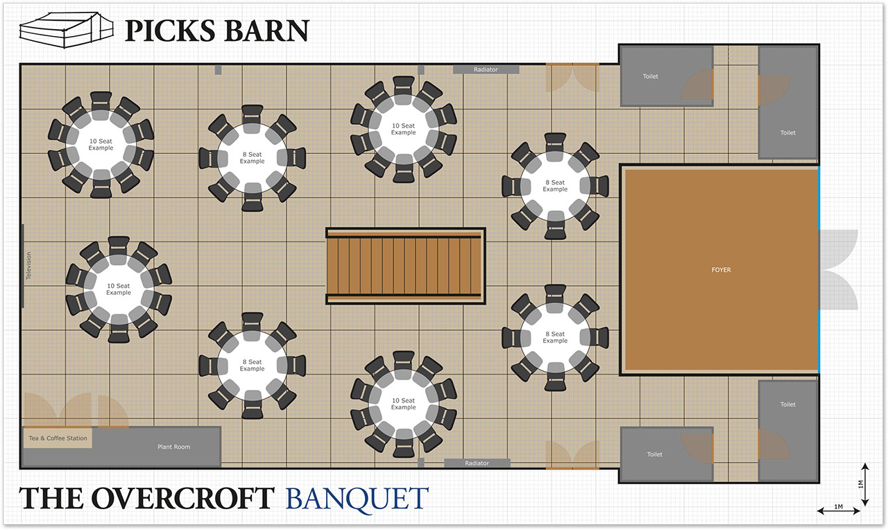 Picks Barn Overcroft Banquet Layout Image