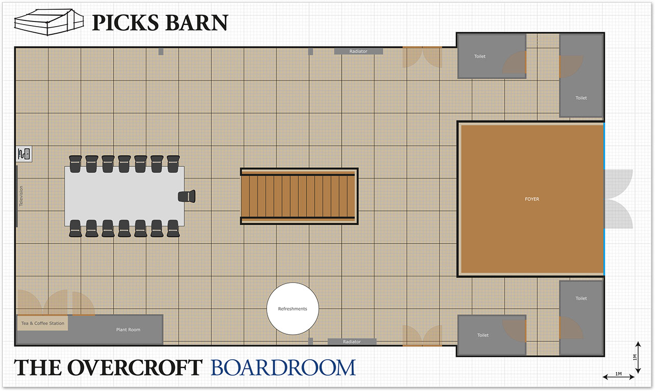 Picks Barn Overcroft Boardroom Layout Image