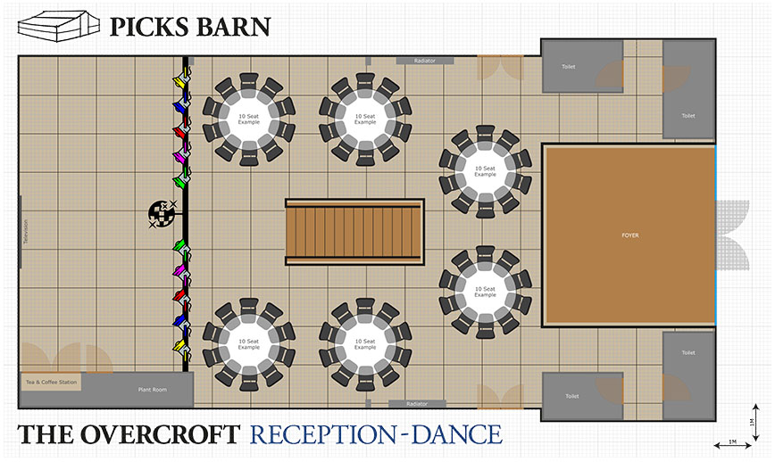 Picks Barn Overcroft Reception Dance Layout Image